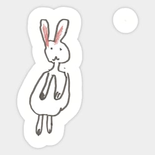 kids art bunny Sticker